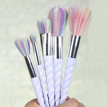 Unicorn Thread 5pcs Makeup Brushes Set rainbow hair Cosmetic Foundation Eyshadow Blusher Powder Blending Brush beauty tools kits