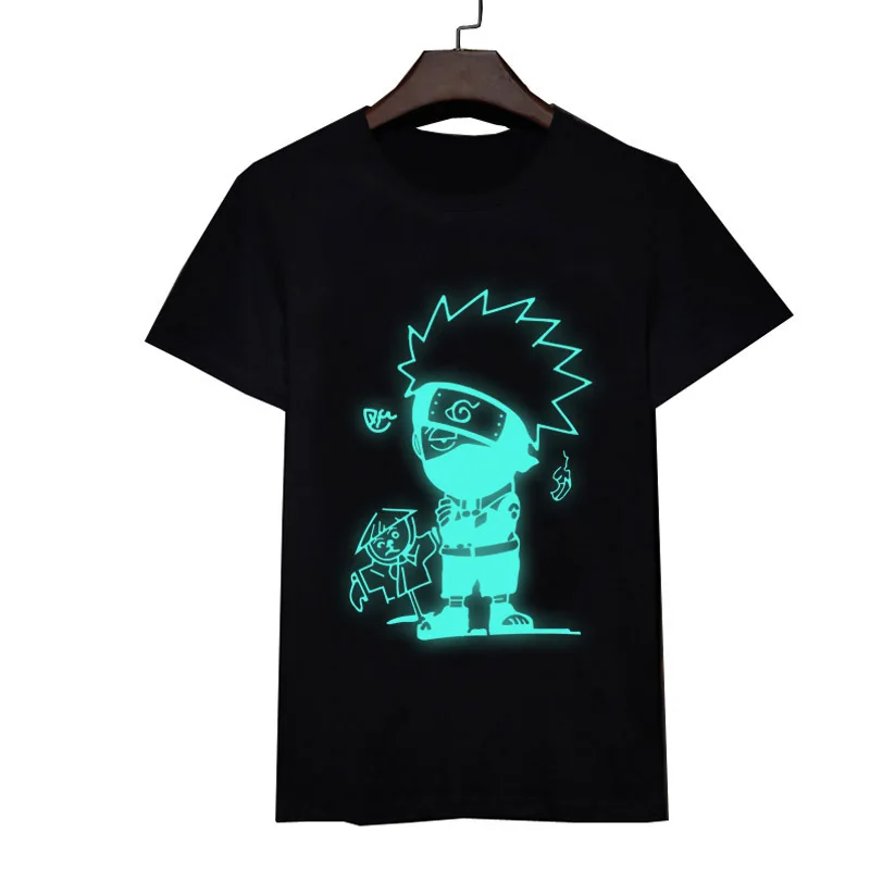 Светящиеся футболки Coshome Naruto светящиеся Akatsuki Boruto Kakashi Uchiha Itachi Sasuke для мужчин и