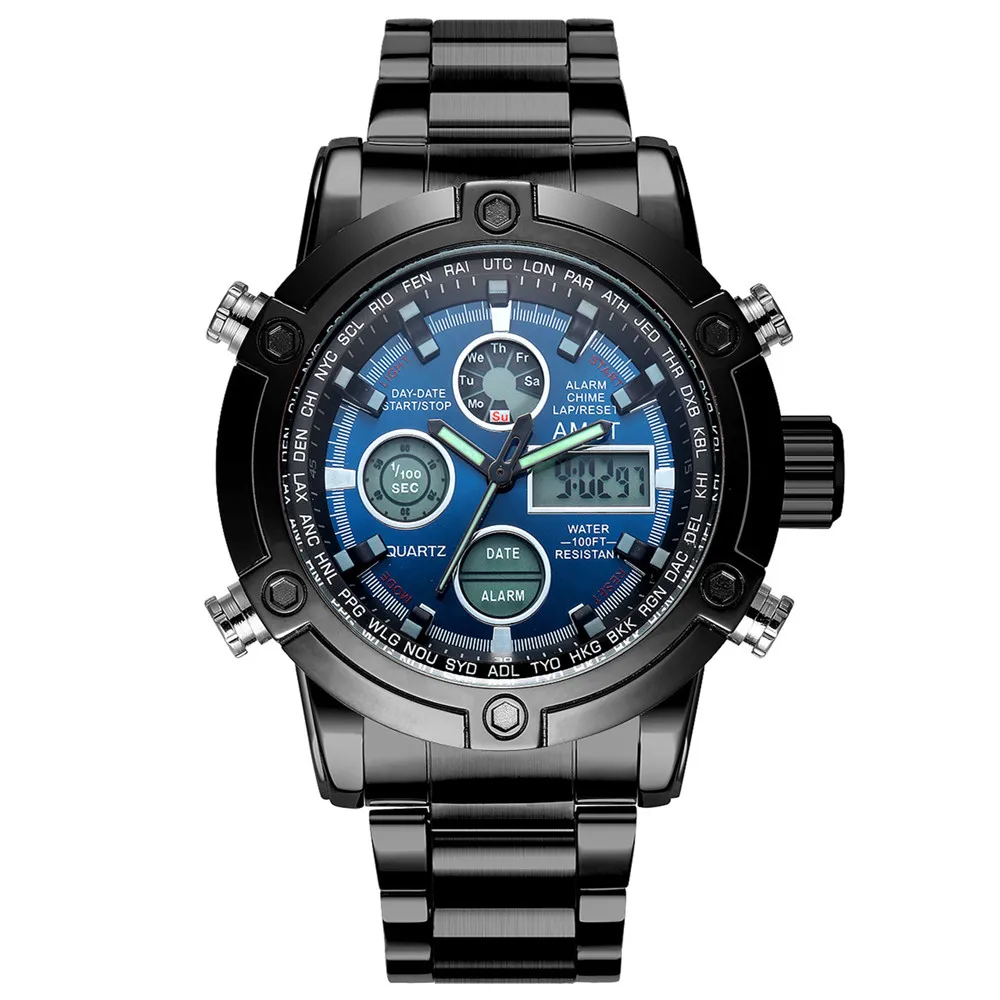  Male Fashion Sport Military Wristwatches 2017 New AMST Watches Men Luxury Brand 5ATM 50m Dive LED D