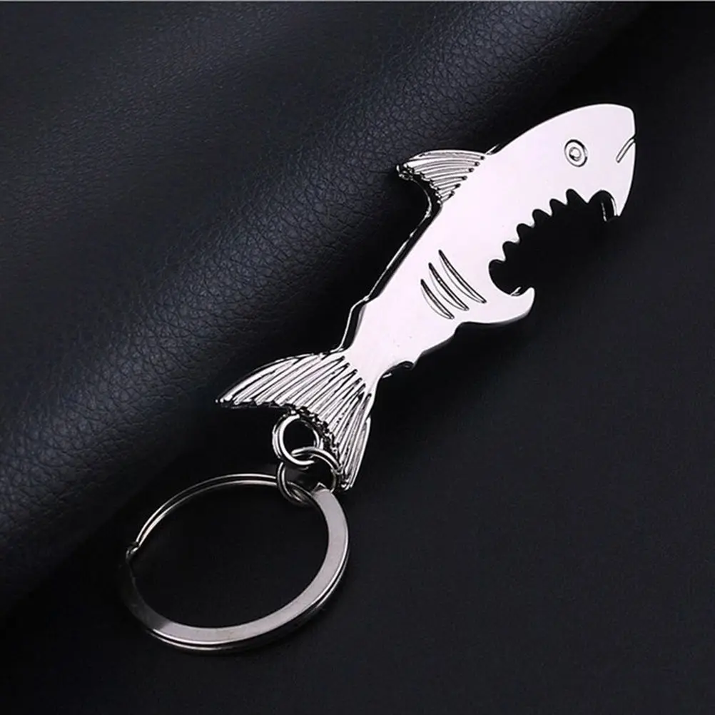 

2018 Hot 1PC Shark Keychain Beer Bottle Opener Functional Zinc Alloy Creative Cool Summer Party Gift Decor New