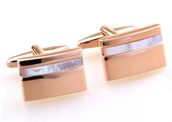 

High Quality Cufflinks Cuff Links Classic Elegant Rose Gold Pure White Pearl Shell Cufflinks Men's Fashion Jewelry Gift 10pair