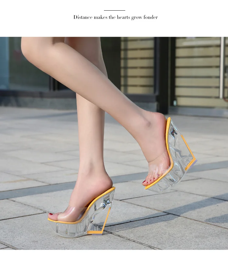 FeiYiTu/женские босоножки на очень высоком каблуке; прозрачная обувь на высоком каблуке с украшением в виде кристаллов; пикантные Босоножки на платформе с открытым носком