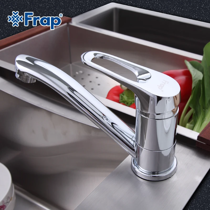 Billig Frap Wasserhahn Küche Chrome Finish Deck Montiert Einzigen Handgriff Heiß Kalt Wasser Wc Möbel F4513 2