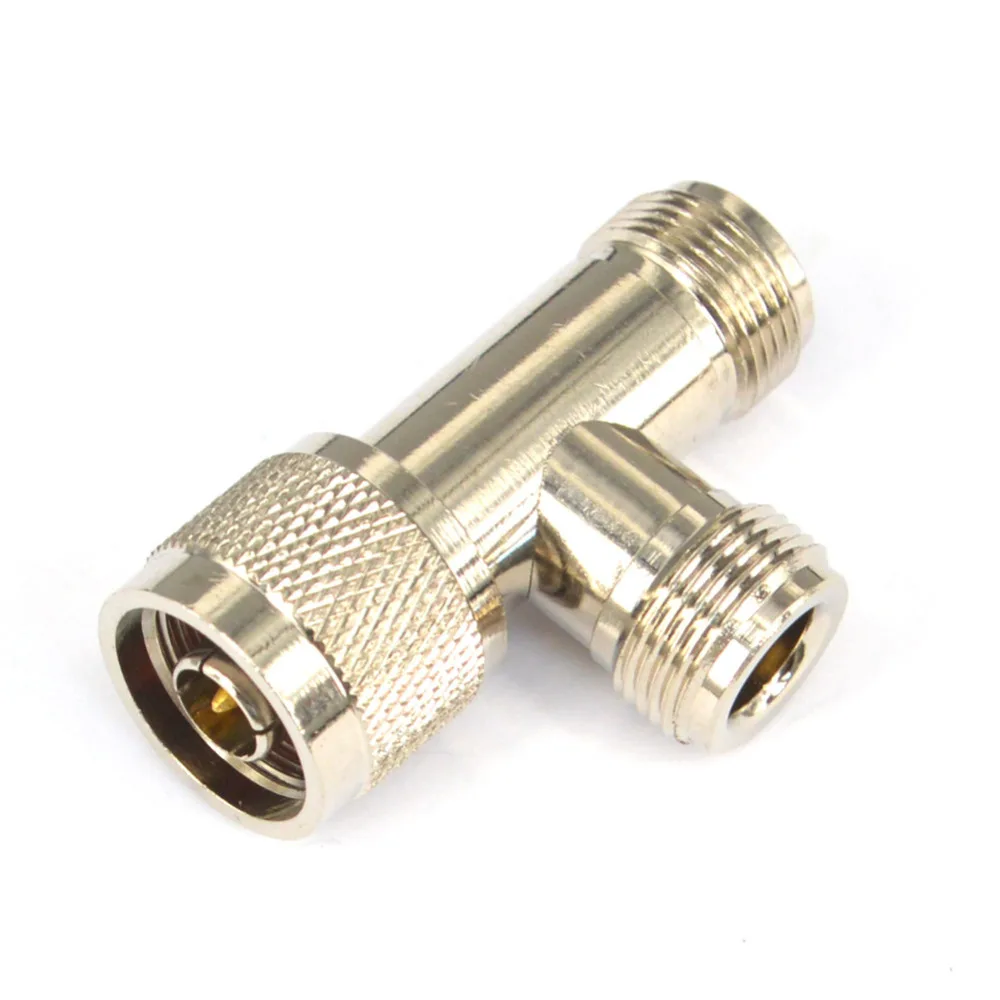 RF Adapter N Type N Male Plug to 2 N Female 3 Way T Type Long Version Connector