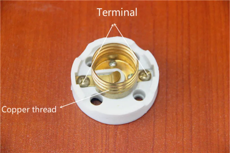 10 шт. E27 керамический держатель лампы медный винт Резьба высокая температура альпинистская коробка лампа E27 Базовый светильник патрон