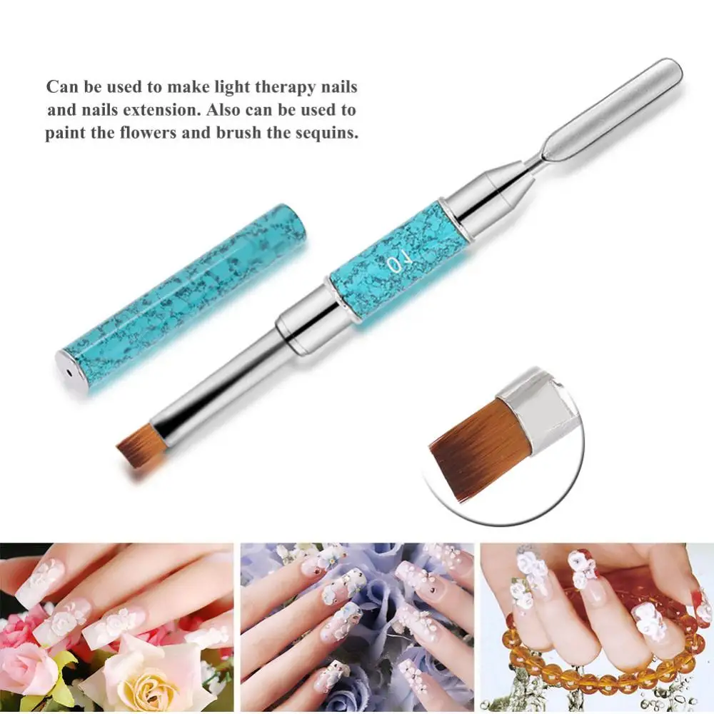 Double Heads Gel Nail Brush Nail Art Light Therapy Painting Pen Nail