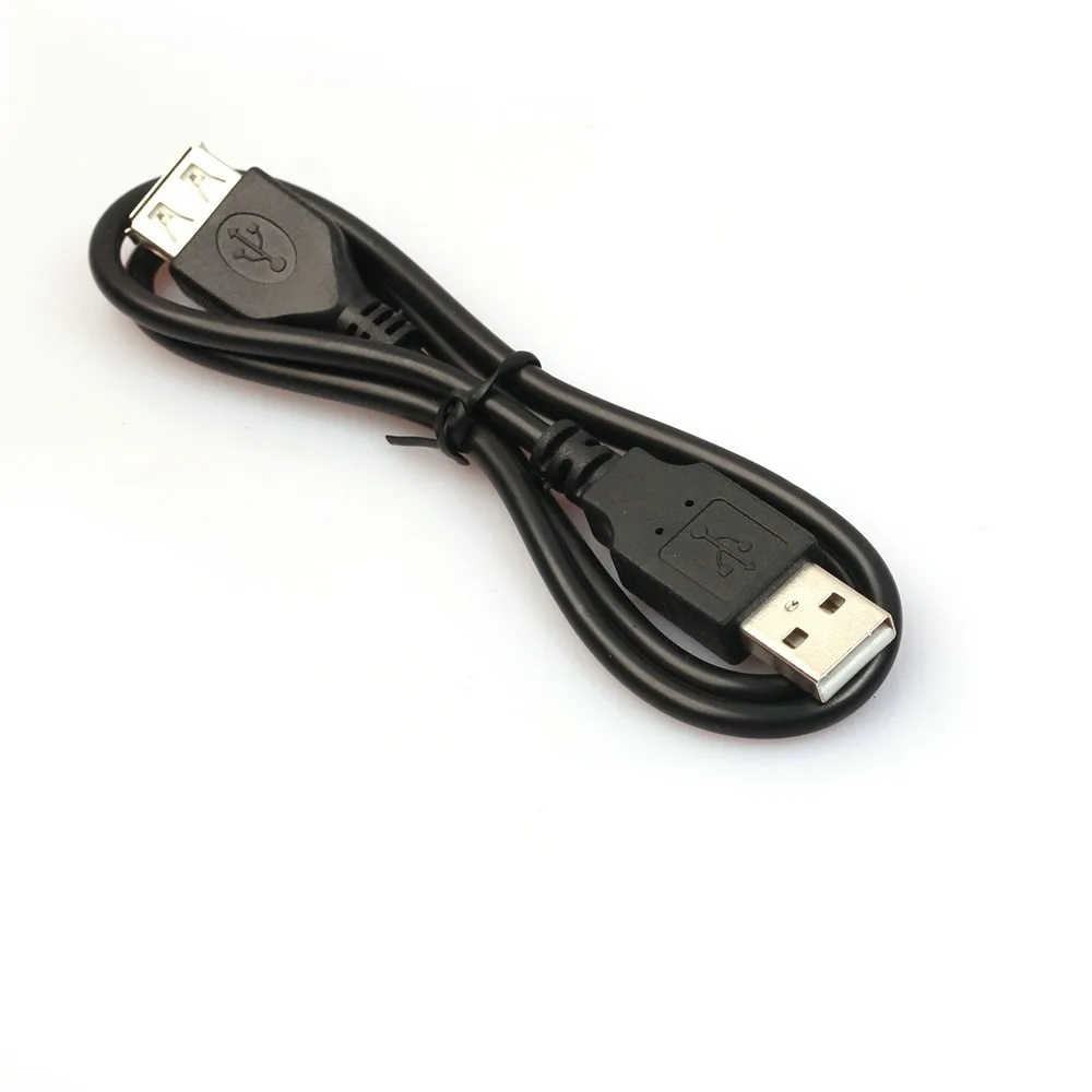 2 фута/60 см черный USB штекер к женскому удлинителю удлинитель для передачи данных M/F Кабель-адаптер заводская цена Прямая поставка