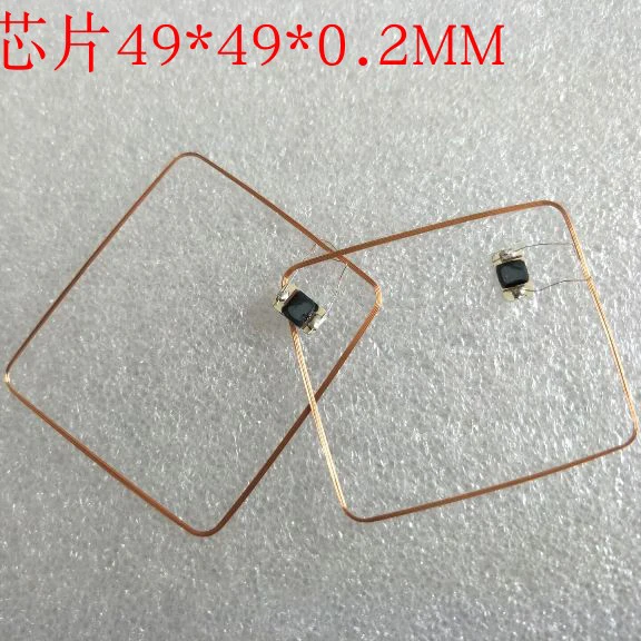 

13.56MHz HF IC welding coil and COB domestic Fudan F08 chip RFID 49*49*0.3mm 14443A