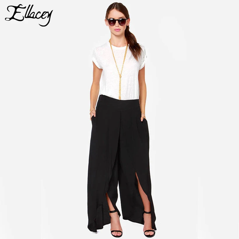 chiffon flare pants