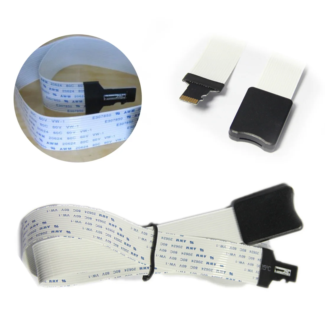 Centechi 48 см/60 см TF папа к micro SD карта Женская Гибкая удлинитель кабель адаптер