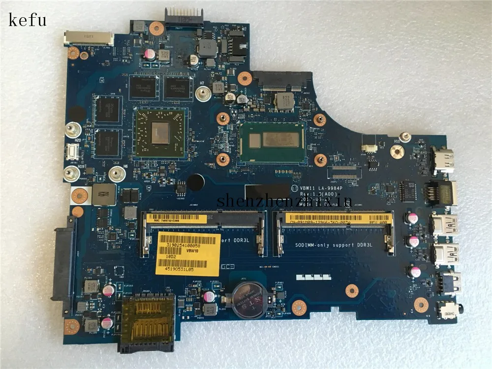 

For Dell inspiron 17R 5737 3737 Laptop Motherboard CN-091M09 091M09 91M09 VBW11 LA-9984P DDR3L I5-4200U CPU with graphic
