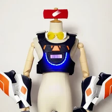 По индивидуальному заказу, Overwatch, Summer2016 Лена Oxton Tracer кожи Sprinter Броня Косплей купить