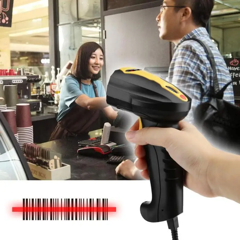 

VAKIND Barcode Scanner2.4G 200Mm High Speed Wireless Laser USB Barcode Scanner Handheld ABS Bluetooth Scanning Gun+ 2.4G Softdog