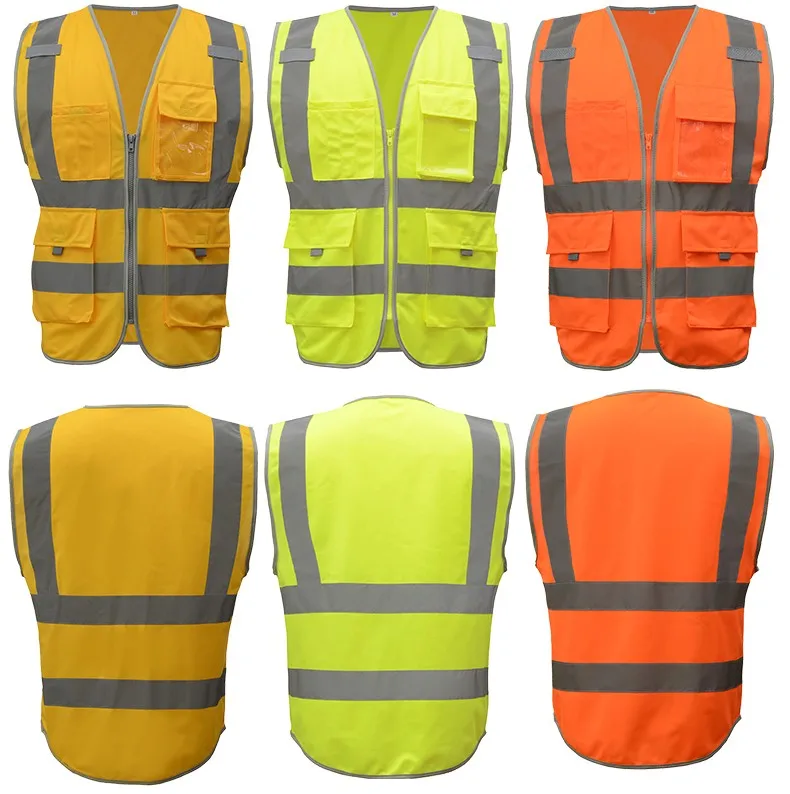 SFvest hi vis yellow vest blue safety vest reflective polyester knitted reflective company printing