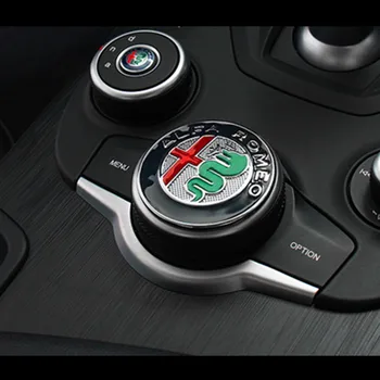 

10pcs Car Interior Gear Multimedia Knob Decoration Ring Cover sticker For Alfa Romeo Giulia Stelvio 2017 Car styling accessory