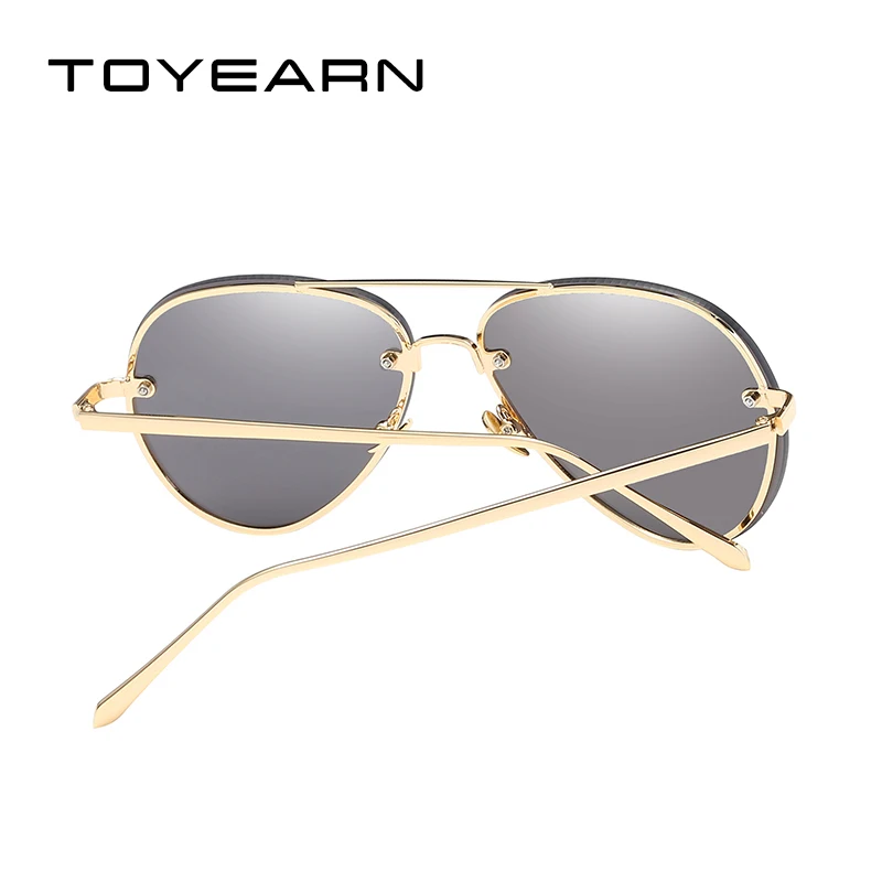 2020 neue Mode Marke Design Vintage Randlose Pilot Sonnenbrille Frauen Männer Retro Klare Linse Beschichtung Spiegel Sonnenbrille für_voghion.com
