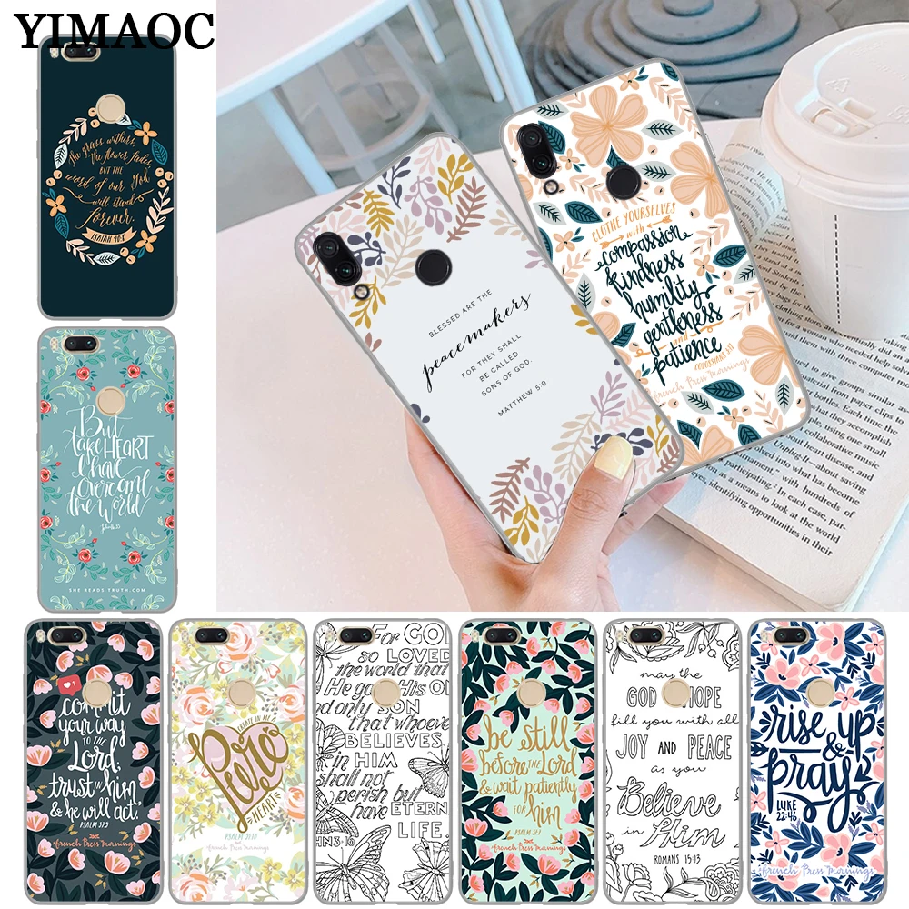 

YIMAOC Bible verse Philippians Jesus Soft Silicone Case for Xiaomi Redmi Note 4 4A 4X 5 Plus 5A Prime 6 Pro 6A S2 7