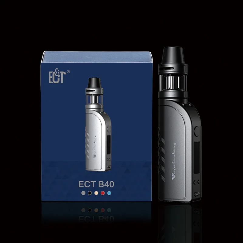 New arrival Original ECT B40 Electronic Cigarettes starter kit 2200mah 2.0ml Vaporizer three color E Cigarette Box Mod - Цвет: Черный