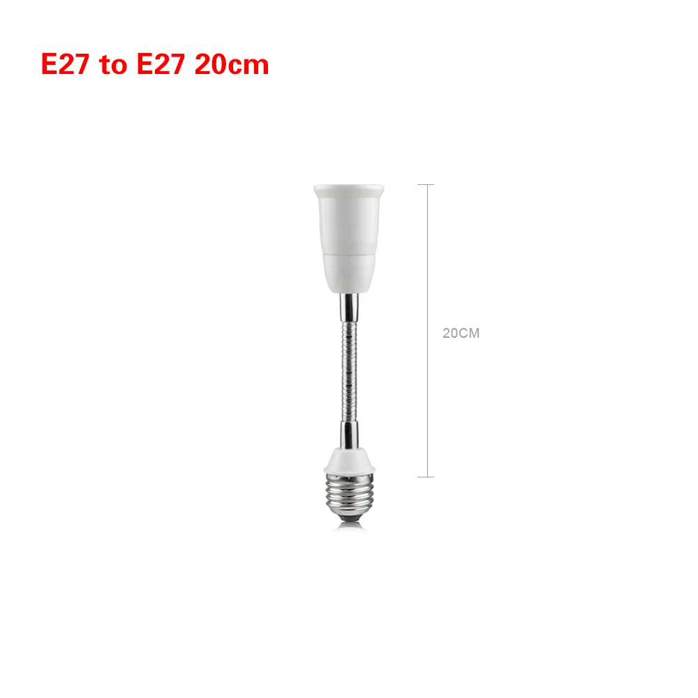 1 шт. Гибкая E27 для E27 16см 20см см 30 см х 35 см/50 см/60 см Extendsion Светодиодный лампа базовый держатель конвертеры светильник разъем адаптера - Цвет: 20CM