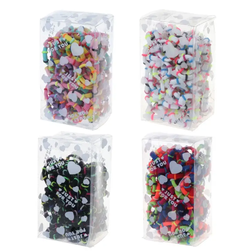 

2cm 100pcs/Box Headwear Hair Accessories Rubber Rope Elastic Hair Bands For Girls Kids Children Baby Charms Tie Gum