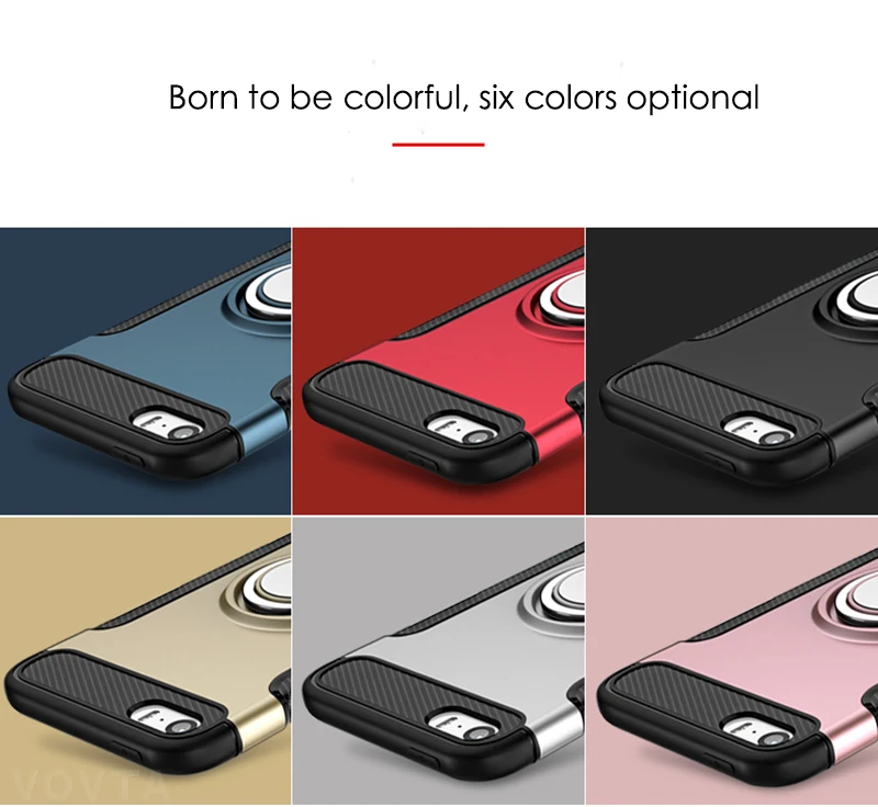 VOVTA Luxury Anti-knock case for iPhone 5 5s SE  Metal Ring Bracket case Shockproof Rugged Armor Phone Cover for iPhone5 5S SE17
