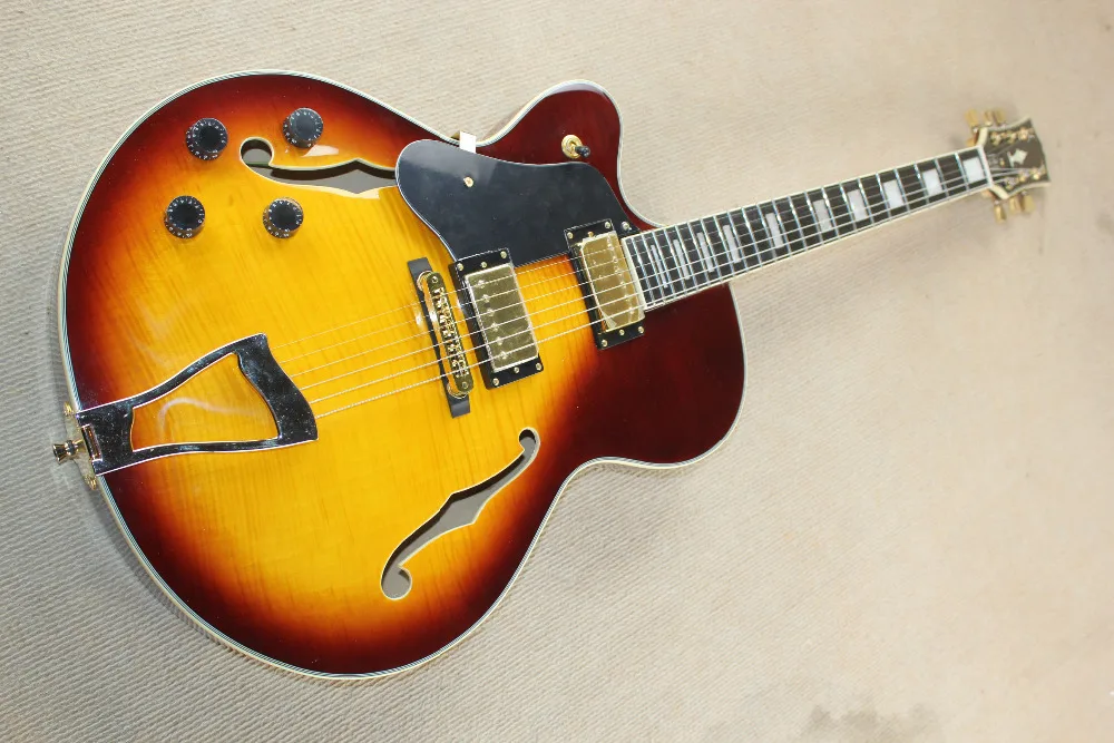 Free shipping Wholesale custom L-5 L5 tobacco burst Left Hand Electric Guitar -15-625 | Спорт и развлечения
