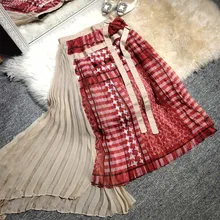 Новинка, французская Весенняя и летняя юбка INSS, супер хит, Женская юбка средней длины, маленькая толпа, дизайн, чувство длинных складок