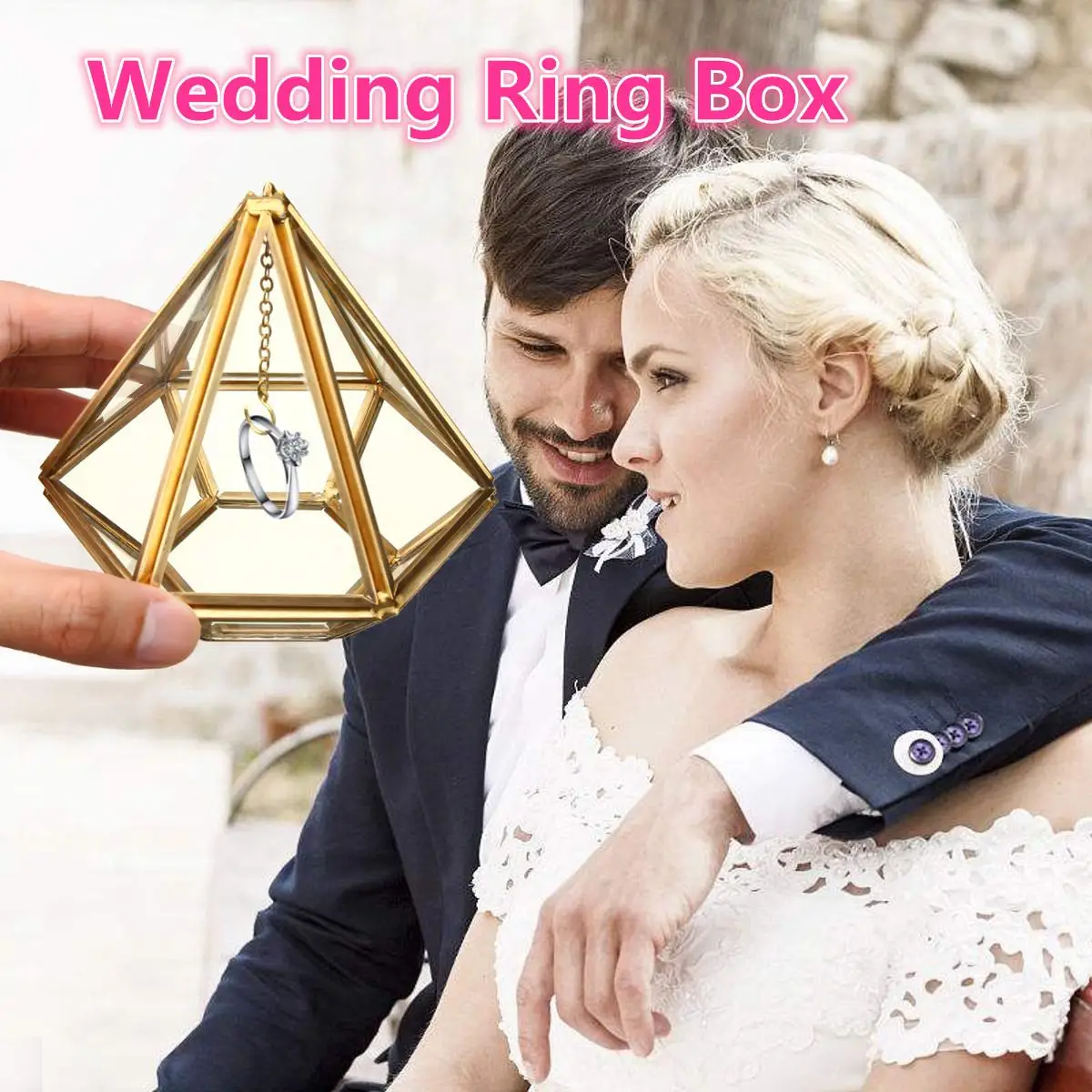 Обручальное кольцо на заказ на предъявителя ящик для хранения Подушечка для ювелирных украшений держатель призма для подвешивания украшение для церемонии поставки