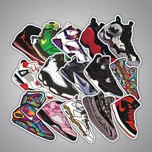 Autocollants mixtes marques chaussures, lot de 100 pièces, étiquettes cool, mode, sur mesure pour voiture, vélo, moto, téléphone, ordinateur portable, bagages,