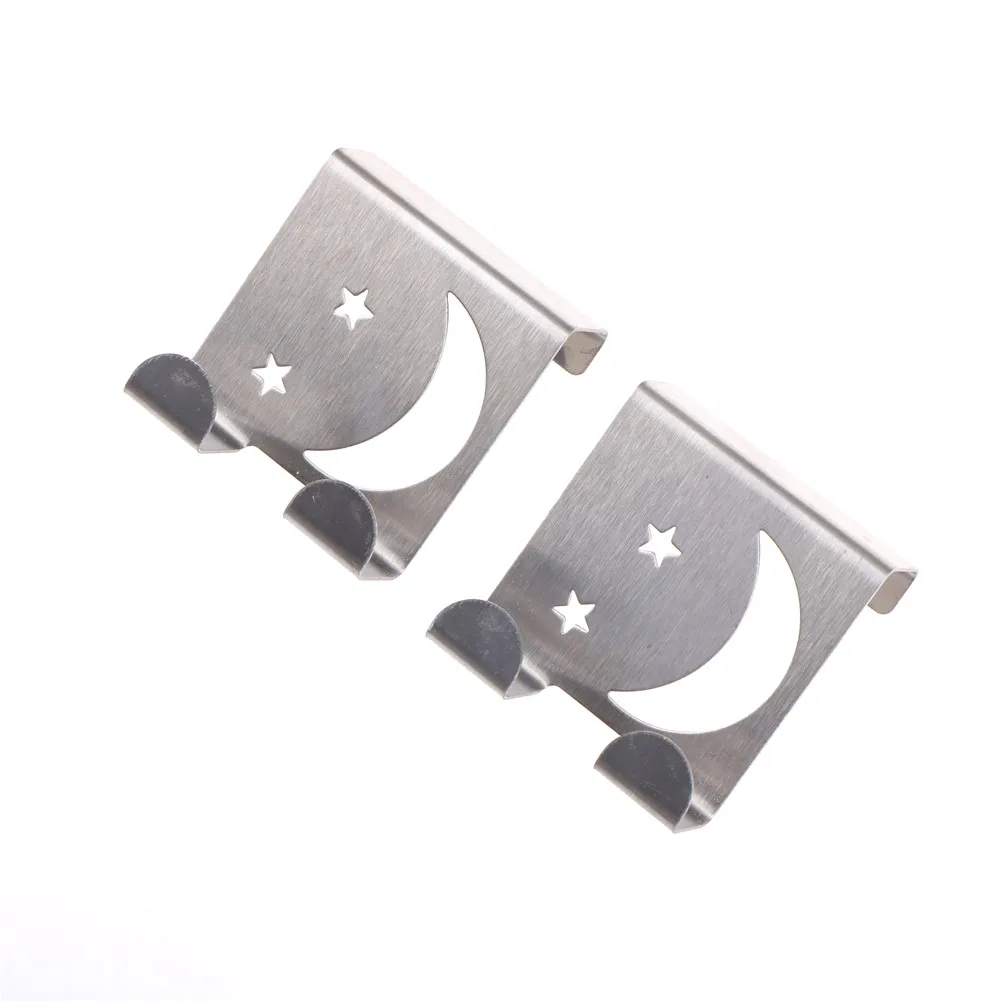 2Pcs/Set Stainless Steel Cartoon Figures Over Door Hooks Drawer Hook High-Grade Back Door Hook Rack Hanger For Clothes Bag Hat