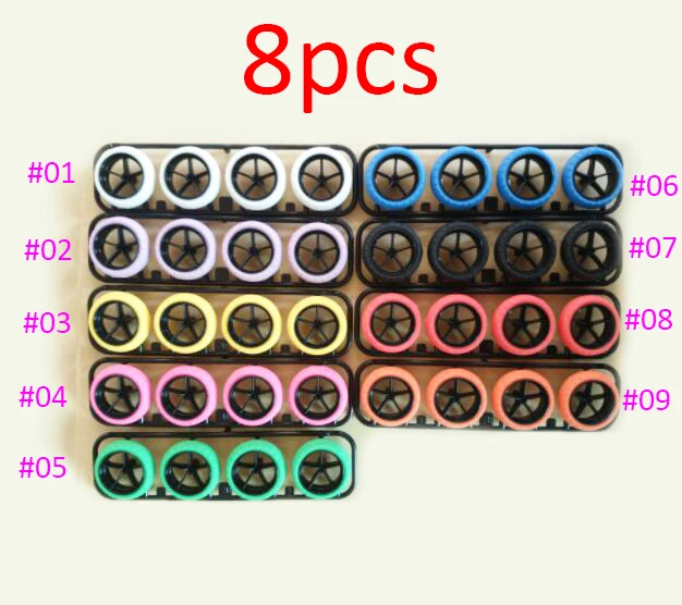 

8Pcs Large Diameter Tyres Arc Tire + 5-Spokes Wheel Hub for 1/32 Scale Tamiya Mini 4WD Racing Car Model