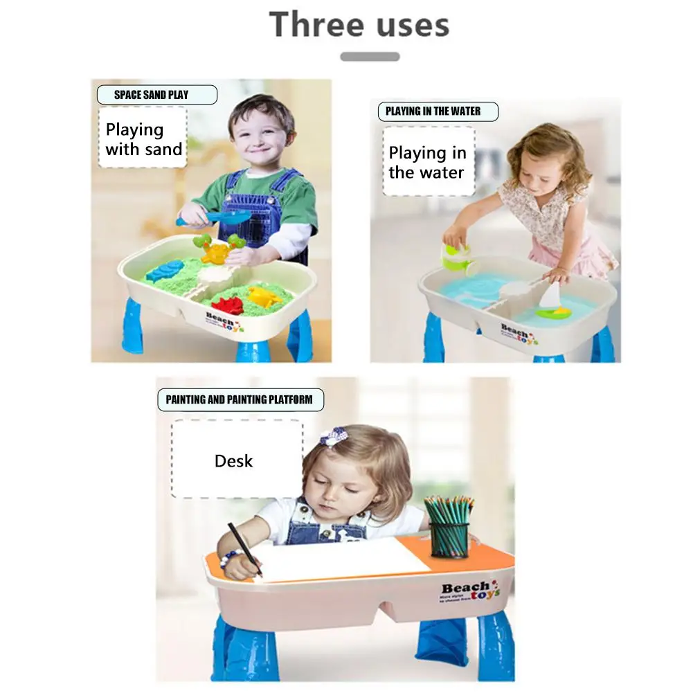 Детский пляжный игрушечный набор, безопасный нетоксичный летний плавательный песок, копающийся стол, водная головоломка, игрушки для детей старше 3 лет