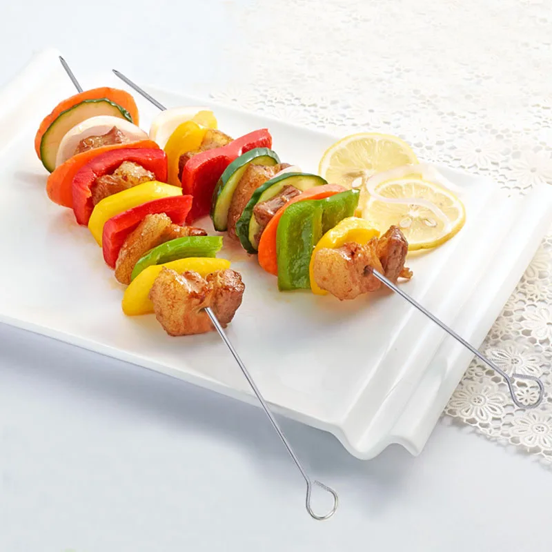Hot Metal Iron Barbecue Skewers Set Kebab Kebob Stick BBQ Rack Skewers