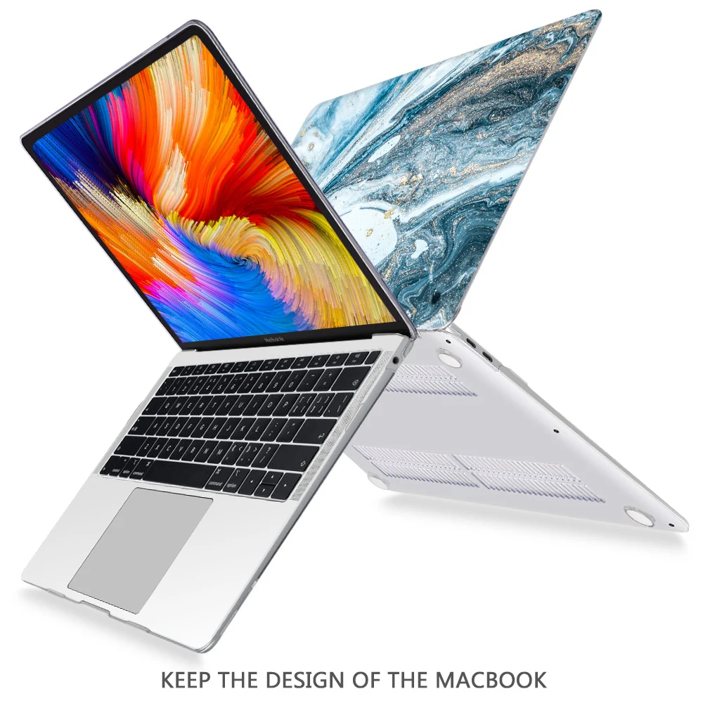 Чехол для ноутбука MacBook Air Pro retina 11 12 13 15 дюймов A1932 Pro 13,3 Touch bar A2159 пластиковый жесткий чехол+ подарок