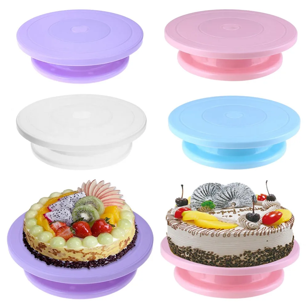 

28cm Plastic Cake Turntable Rotating Anti-skid Cake Decorating Turntable Cake Rotary Table Round Cake Stand Kitchen Baking Tools
