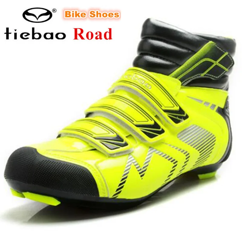 TIEBAO/Профессиональная зимняя обувь для шоссейного велосипеда; Водонепроницаемая Обувь для велоспорта; обувь с автоматическим замком; нескользящие велосипедные ботинки; Zapatos de ciclismo