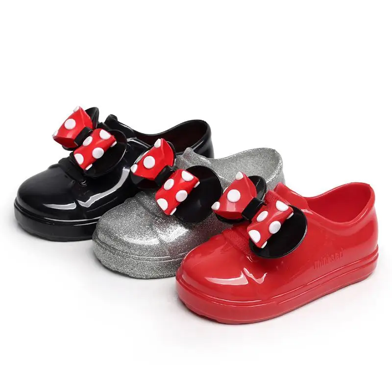 

Girl sandals Mickey Bowknot Casual Girl Single Shoes Candy Fruit Jelly Shoes Waterproof Jelly Sandals Shoes