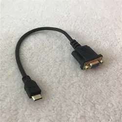 Mini HDMI мужчина к VGA 15Pin Женский адаптер передачи данных HD видео кабель для мониторы проектор ТВ PC черный 30 см