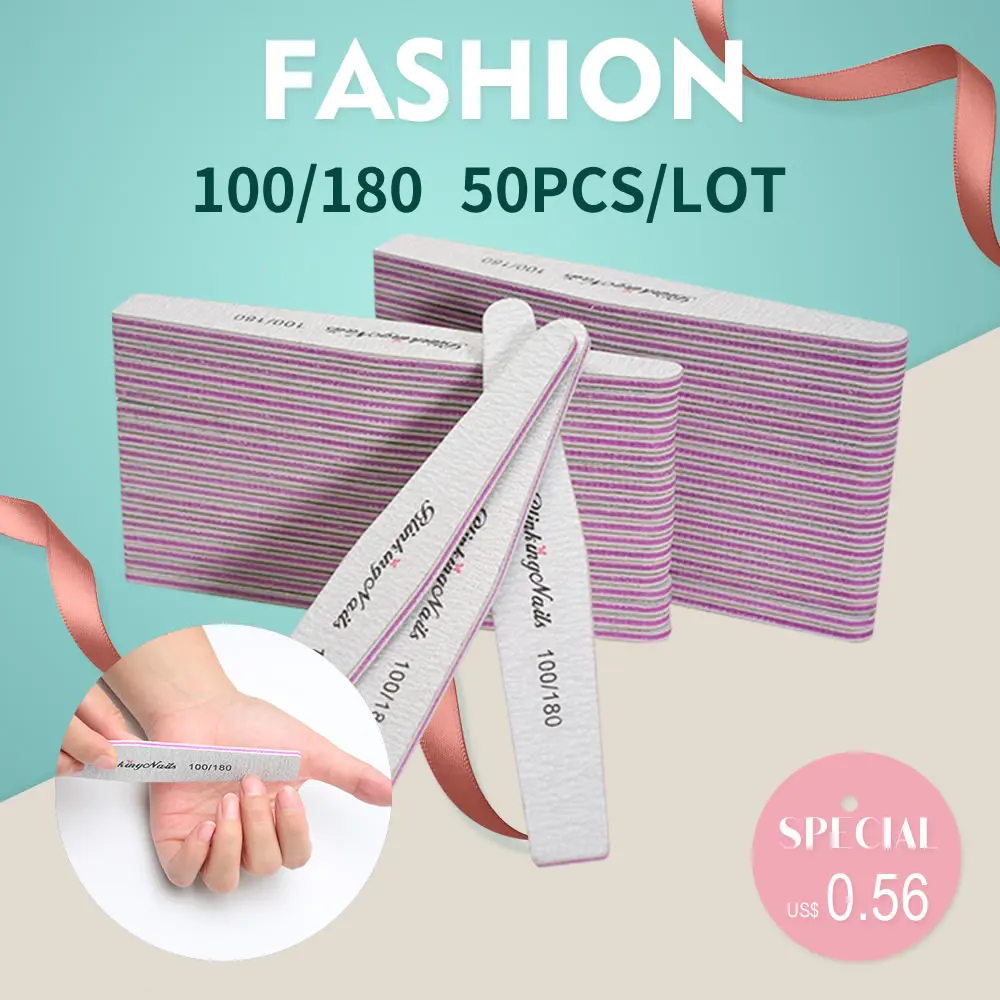 

BlinkingNails 50pcs/lot 25pcs Professional Nail Files Nail Gel Bafik for Nail File Disposable Set in Diamond Style