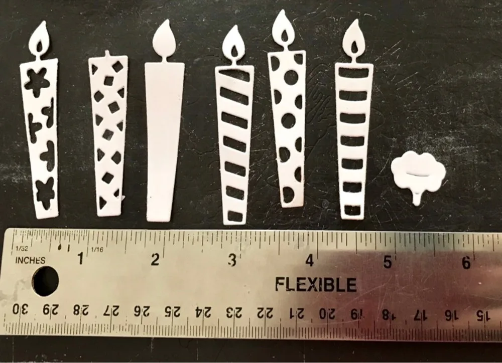 

100*84mm Happy Birthday Candle Set Dies Metal Steel Cutting Dies For DIY Scrapbooking Embossing Paper Cards Decorative Crafts