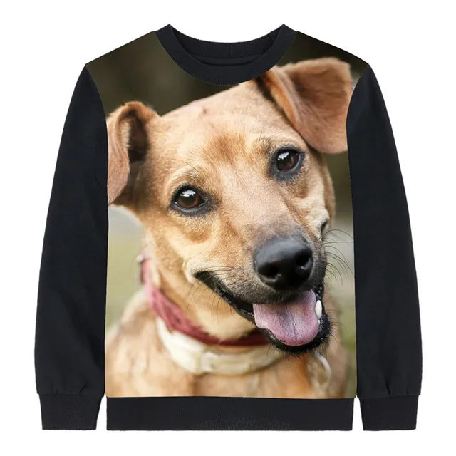 girl t shirt children Happy dog kids clothing autumn kids baby Long