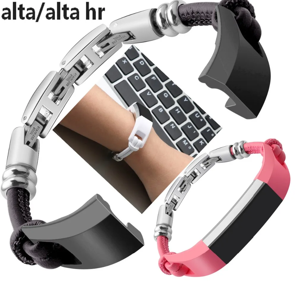 

COMLYO Leather Wrist Band For Fitbit Alta HR Strap Cord Wristband Bracelet Replacement Watchband Strap for Fitbit Alta Bandje