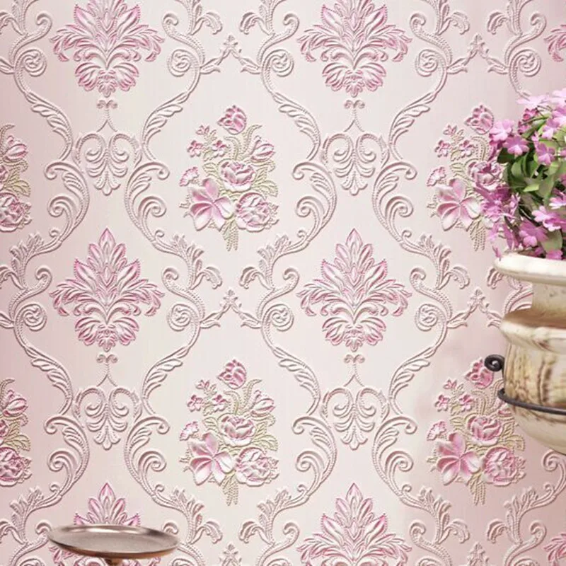 Pink Flower Wall Wallpaper / Pink Floral Wallpaper For Walls : These