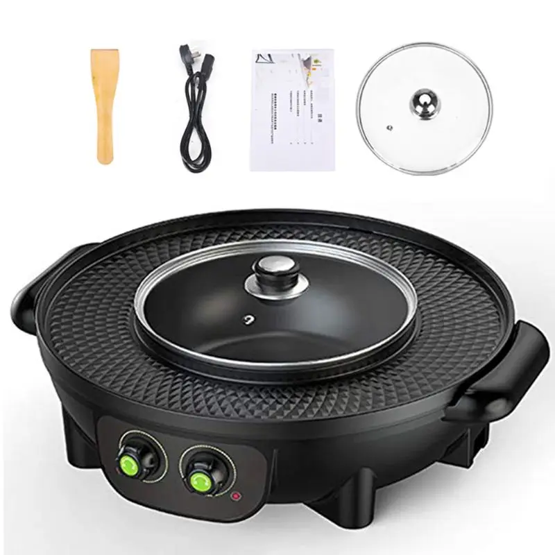 

Korean Barbecue Hot Pot Dual Pot Built-in Cooking Pot Electric Hot Pot Electric Barbecue Electric Baking Moul