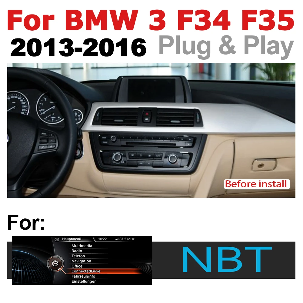 Best Car Audio Android 7.0 up GPS Navigation For BMW 3 Series F34 F35 2013~2016 NBT WiFi 3G 4G Multimedia player Bluetooth 1080P 3