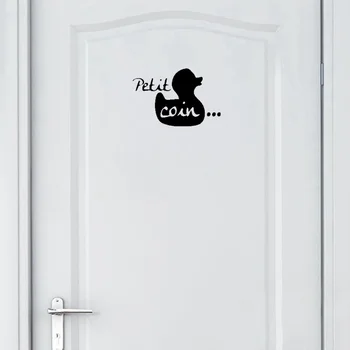 

YOJA 25*16.3CM Cartoon Funny SALLE DE BAIN Douche Door Sticker Wall Decal Black Styling A40161