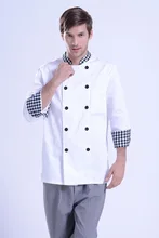 Fashionable Unisex Double-breasted Chef’s Uniform,Chef Jackets Chef Kitchen Work Wear Chef service 3 color Gilt buttons
