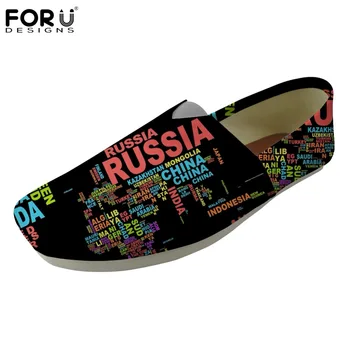 

FORUDESIGNS Fashion Men Flats Shoes Canvas Casual 3D Retro Map Pattern Men's Loafers Comfortable Men Lazy Zapatos Hombre 2018
