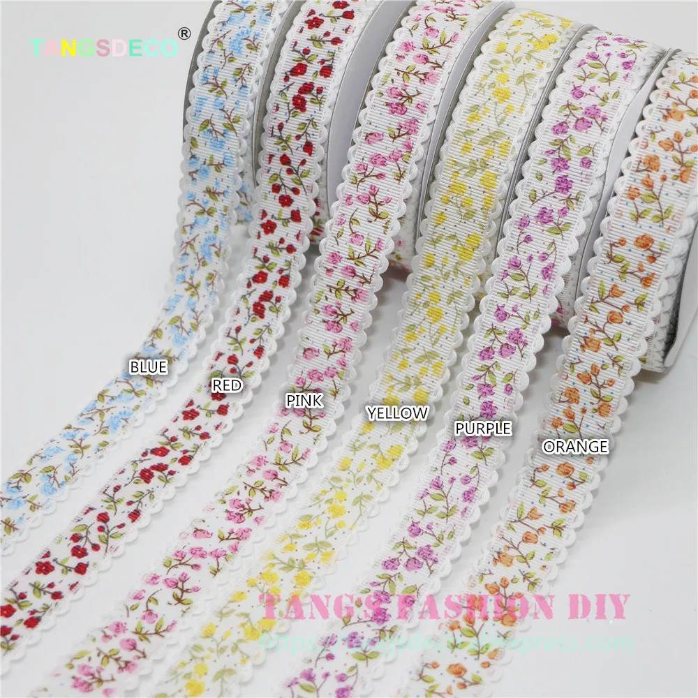 

20 Yards/Roll ---- DIY 2.5cm width single face ROSE FLOWER ribbon