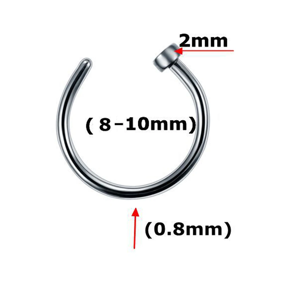 Красочное кольцо для пирсинга носа из нержавеющей стали, подкова, шип, перегородка, пирсинг, пирсинг для бровей, спираль, пирсинг для губ, Nariz